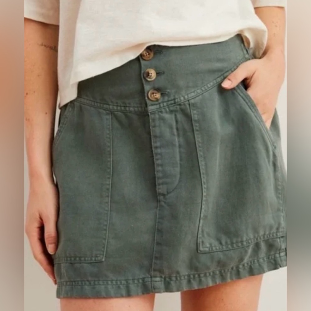 Aerie Olive Twill Mini Skirt